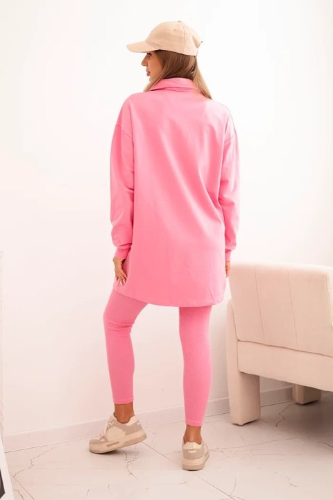 Komplet 3-częściowy bluza, top i legginsy jasny różowy Komplet 3-częściowy bluza, top i legginsy jasny różowy