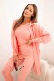 Komplet 3-częściowy bluza, top i legginsy morelowy  