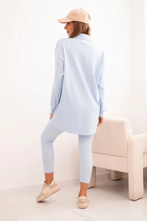 Komplet 3-częściowy bluza, top i legginsy niebieski Komplet 3-częściowy bluza, top i legginsy niebieski