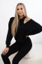 Komplet 3-częściowy bluza + top + legginsy czarny  