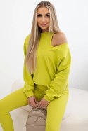 Komplet 3-częściowy bluza + top + legginsy kiwi  
