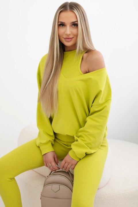 Komplet 3-częściowy bluza + top + legginsy kiwi Komplet 3-częściowy bluza + top + legginsy kiwi