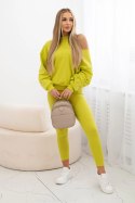 Komplet 3-częściowy bluza + top + legginsy kiwi  