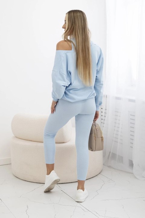 Komplet 3-częściowy bluza + top + legginsy niebieski Komplet 3-częściowy bluza + top + legginsy niebieski
