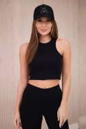 Komplet 3 w 1 bluza, top i legginsy czarny  