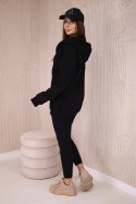 Komplet 3 w 1 bluza, top i legginsy czarny  