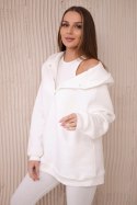 Komplet 3 w 1 bluza, top i legginsy ecru  