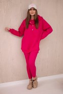 Komplet 3 w 1 bluza, top i legginsy fuksja  