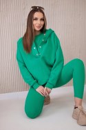 Komplet 3 w 1 bluza, top i legginsy zielony  