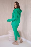 Komplet 3 w 1 bluza, top i legginsy zielony  