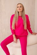 Komplet bawełniany bluza + legginsy fuksja  