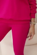 Komplet bawełniany bluza + legginsy fuksja  