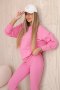 Komplet bawełniany bluza + legginsy jasny różowy  