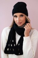 Komplet damski z szalem Julita K382 czarny  