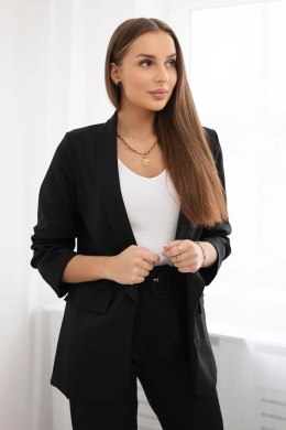 Komplet elegancki marynarki ze spodniami czarny  