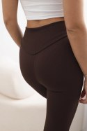 Legginsy prążkowane brązowe  