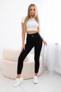 Legginsy prążkowane czarne  