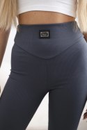 Legginsy prążkowane grafitowe  