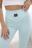 Legginsy prążkowane miętowe  