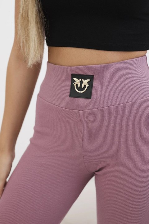 Legginsy w prążek z wysokim stanem ciemno różowe Legginsy w prążek z wysokim stanem ciemno różowe