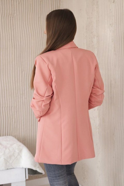 Marynarka z klapami elegancka ciemno morelowa Marynarka z klapami elegancka ciemno morelowa