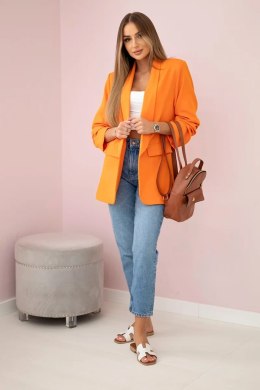 Marynarka z klapami elegancka pomarańczowa  