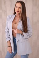 Marynarka z klapami elegancka szara  