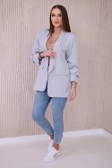 Marynarka z klapami elegancka szara  