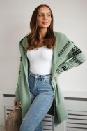 Bluza Narzutka z napisami jasno miętowa  