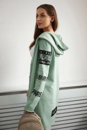 Bluza Narzutka z napisami jasno miętowa  