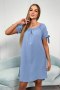 Sukienka wiązana na rękawach jasno jeansowa
