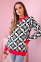 Sweter z geometrycznym motywem biały