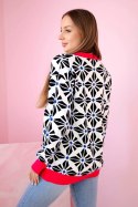 Sweter z geometrycznym motywem biały  
