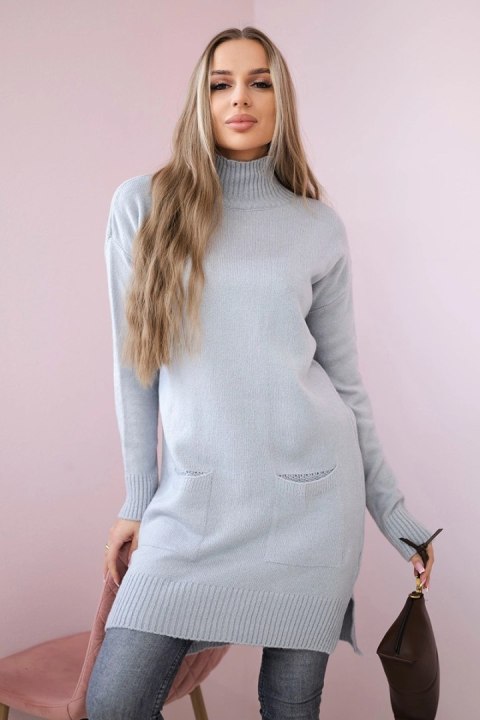 Sweter ze stójką jasny szary Sweter ze stójką jasny szary