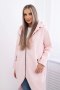 Bluza ocieplana długa pudrowy róż melanż  