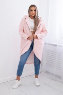 Bluza ocieplana długa pudrowy róż melanż  