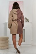 Bluza ocieplana dwukolorowa ciemny beżowy + jasny beżowy  