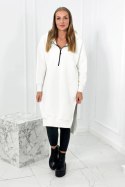 Bluza ocieplana z rozcięciami na bokach ecru  