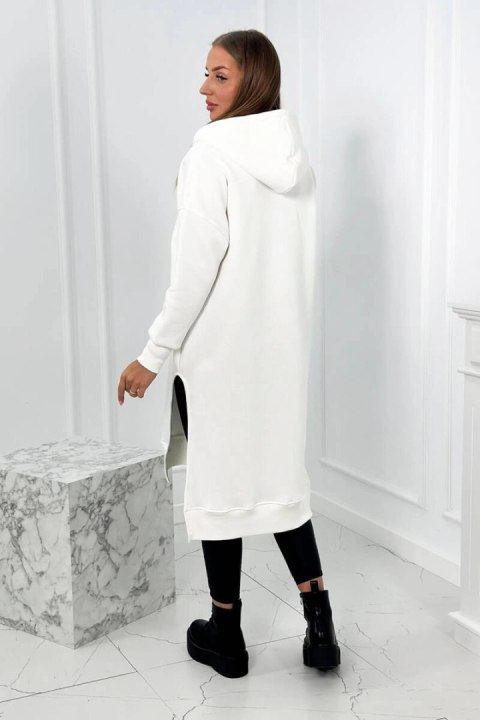 Bluza ocieplana z rozcięciami na bokach ecru Bluza ocieplana z rozcięciami na bokach ecru
