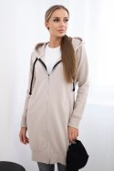 Bluza sukienkowa z kapturem beżowa  