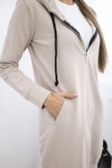 Bluza sukienkowa z kapturem beżowa  