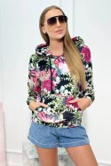 Bluza welurowa z kapturem czarna  