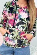 Bluza welurowa z kapturem czarna  