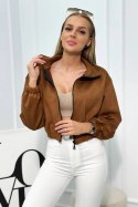 Bluza zamszowa na suwak camelowa  