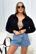Bluza zamszowa na suwak czarna  
