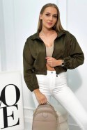 Bluza zamszowa na suwak khaki  