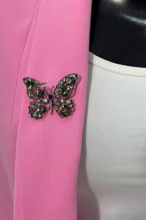 Broszka Motyl A-2-21-7 zielony + srebrny BG Broszka Motyl A-2-21-7 zielony + srebrny BG