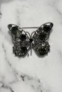 Broszka Motyl A-2-21-7 zielony + srebrny BG