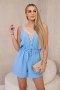 Kombinezon krótki z ozdobną koronką niebieski  
