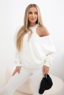 Komplet 3-częściowy bluza + top + legginsy ecru  